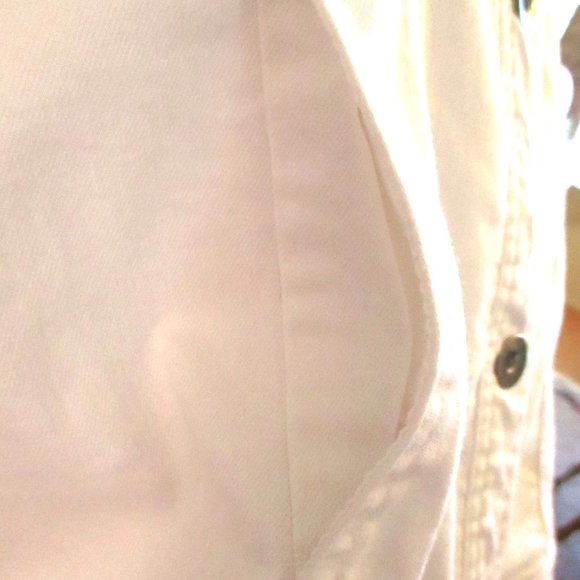 Catherines Women's Plus Size White Jean Style Jacket, Eyelet, Pockets, Size 1X - Picture 10 of 13